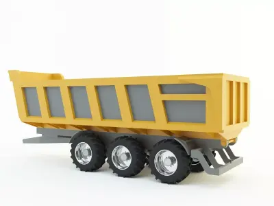 yellow truck trailer 3d model 3D model