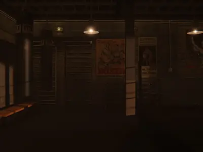 Retro boxing gym 3D model