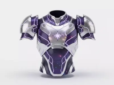 Cosmic Cyberpunk Body Armor 3D Model Galactic Hero Chest Plate Low-poly 3D model