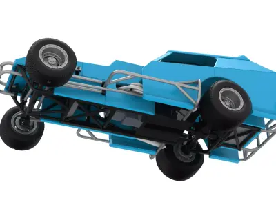Vintage Dirt Modified stock car Version 8 Scale 1 to 25 3D print model
