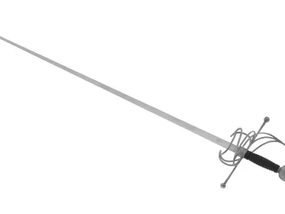 Rapier sword Low-poly 3D model
