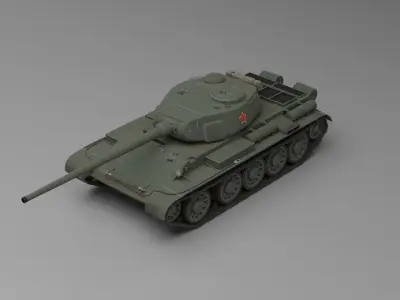 T-54 First prototype medium tank 3D model