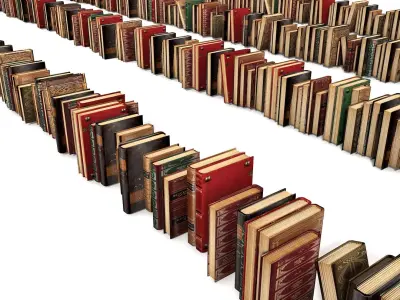 Old Luxurious Ancient Books Collection Set Vintage 3D model