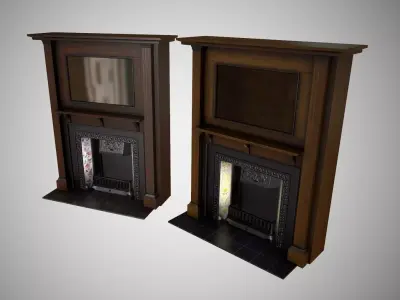 Antique fireplace Low-poly 3D model