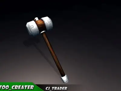Modern Fantasy Mace Lowpoly 3d model Low-poly 3D model