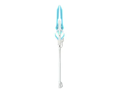 SciFi War Spear A02 White Blue - Character Design Fashion Low-poly 3D model