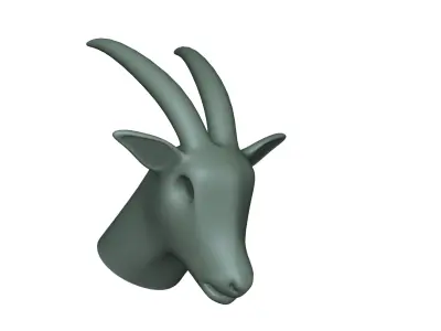 Low Poly Goat Head - Decorative 3D Model 3D model
