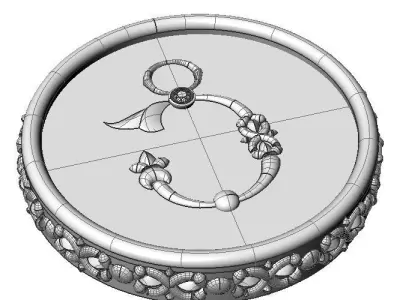 Brooche with armenian letter C 3D print model