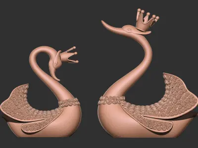 swan sculpture 3D model get