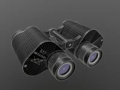Binocular USSR B-12  Low-poly 3D model