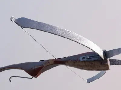 medieval crossbow weapon Low-poly 3D model