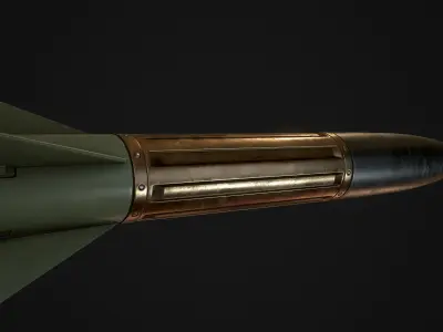 Projectile game ready model military missile Low-poly 3D model