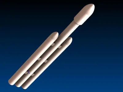 Detailed and Easy to 3D Print SpaceX Falcon Heavy Rocket 3D print model