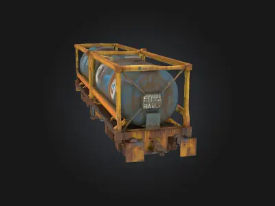 Rusty Train Tanker  Industrial Relic on Forgotten Tracks 3D model