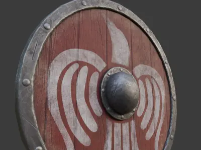 Viking Shield Free low-poly 3D model 4