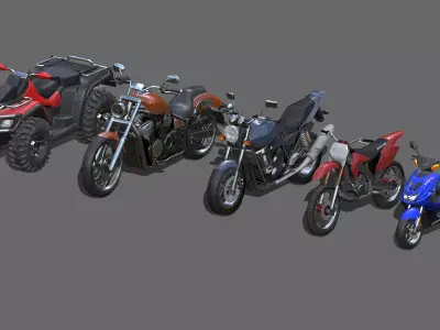 Motorbikes Pack Low-poly 3D model