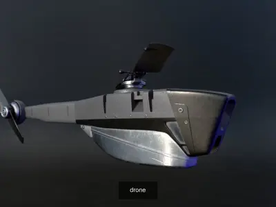 drone futuristic helicopter with propellers 3D Model Collection