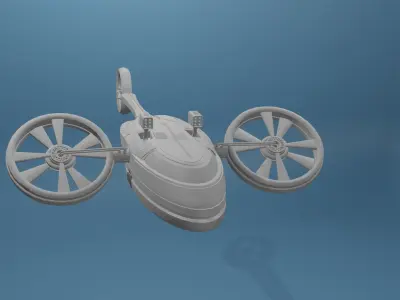 Sci-Fi  Helicopter  medium-poly 3D model Low-poly 3D model