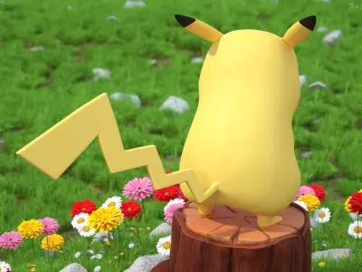 Sad Pikachu Character 3D model