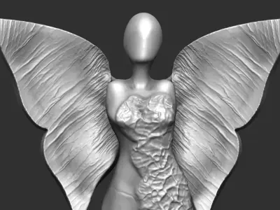 clay angel sculpture 3D print model