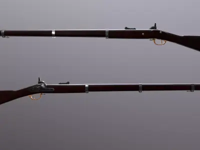 Low-poly ParkeHale Musket Low-poly 3D model