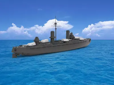 Russian battleship 3D model