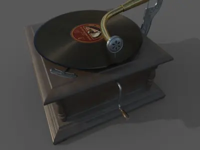 PBR Gramophone Low-poly 3D model