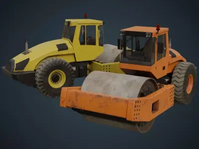 Compactor 1B Low-poly 3D model