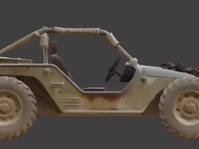 Post Apocalyptic Frontier Buggy 3D Model Low-poly 3D model