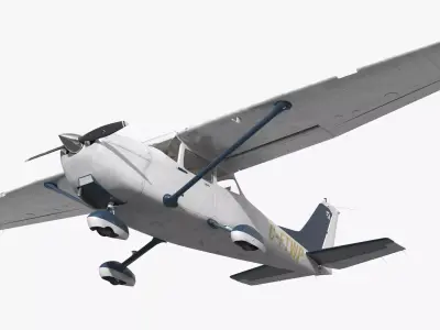 Cessna 172 Aircraft with Internal Frame and Engine 3D model