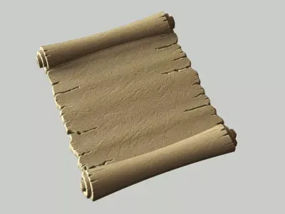 Ancient Parchment Scroll Relief  3D print model