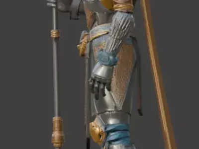 Futuristic Cyberpunk Pharaoh Statue 3D model