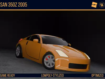 Stylized Nissan 350Z - Game Ready Low-poly 3D model