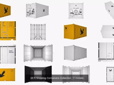 20 ft Shipping Containers Collection 3D Model Pack