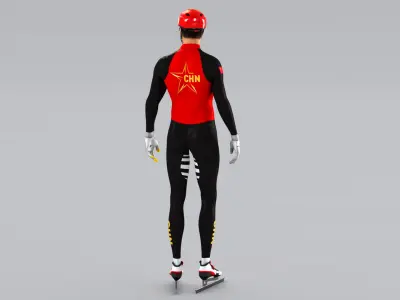 Speed Skater Short Track Animated HQ 002 3D model