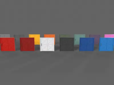 PBR Metal Gate B1 Low-poly 3D model