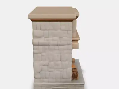 Majestic Stone Fireplace Low-poly 3D model