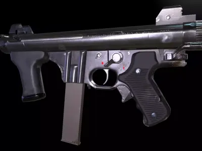 Beretta M12 Submachine Gun Low-poly 3D model