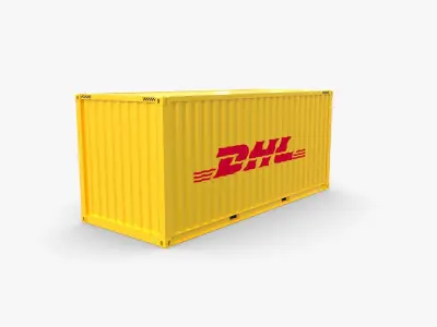20ft Shipping Container DHL 3D model