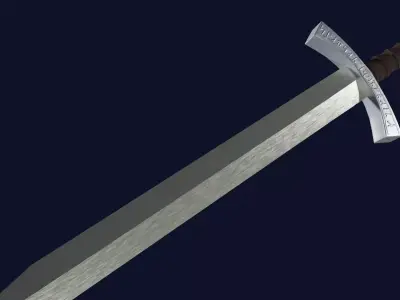 Spatha sword with Falchion handle Low-poly 3D model