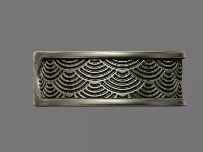 Retro Art deco waves band ring 3D print model