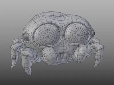 Stylized cute spider 3D model