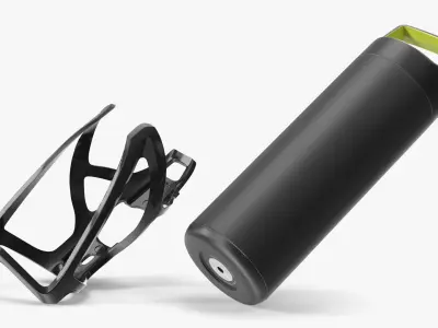 E-Bike Battery Bottle Shape with Mount Black 3D model