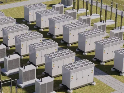 Battery Storage Power Station 3D model purchase