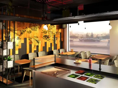 restaurant design 3D model purchase