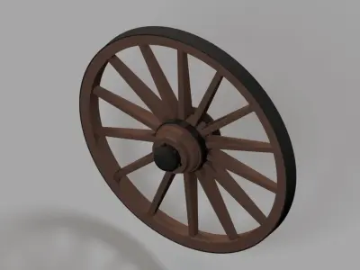 old cart wheel 3D model