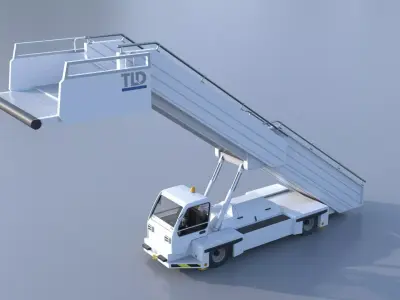 Passenger Stairs 580  PBR Static Scenery Ready  Low-poly 3D model