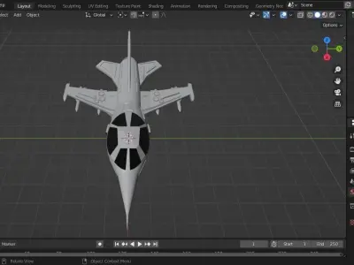 Fighter airplane Low-poly 3D model