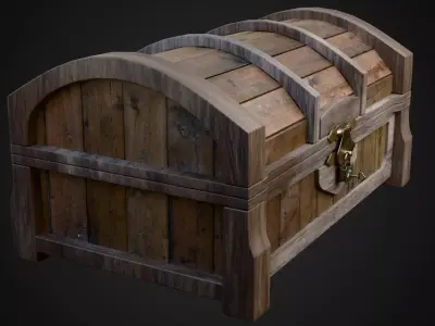 Treasure Chest Low-poly 3D model 6