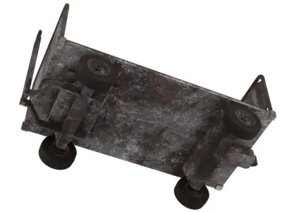 Baggage Cart 1 Rusty Lowpoly Low-poly 3D model